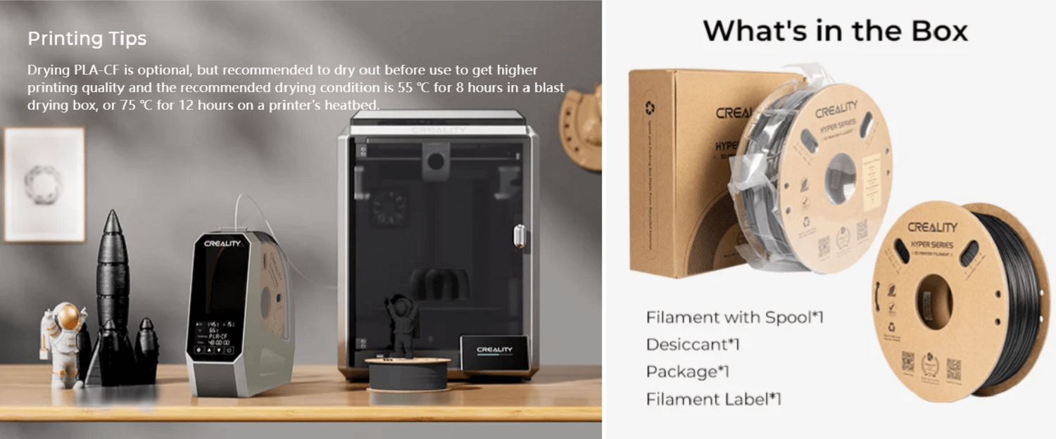 Creality Hyper PLA-CF 3D Printing Filament detail image (6)
