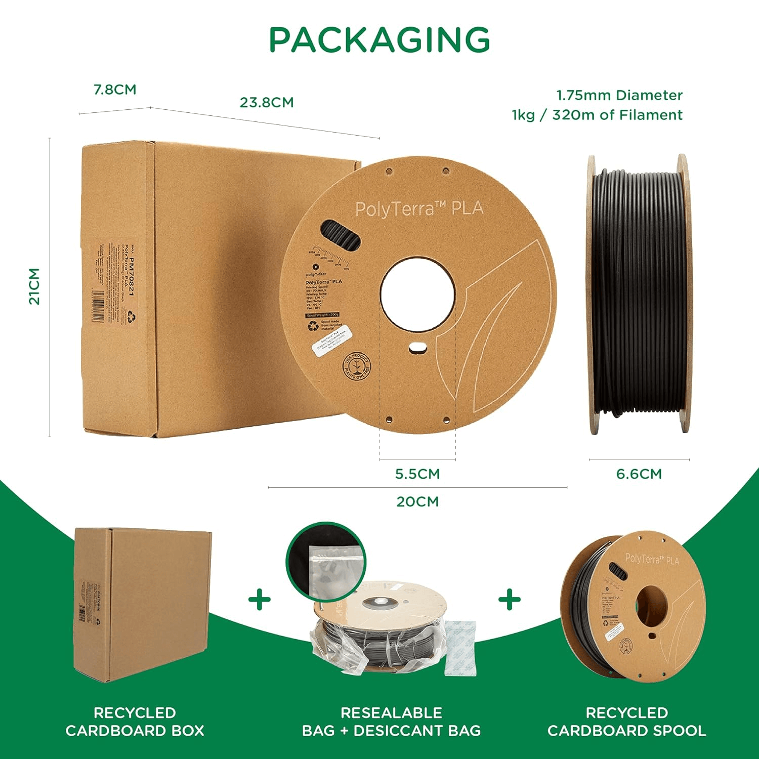 Polymaker Polyterra PLA 3D Printing Filament detail image (2)