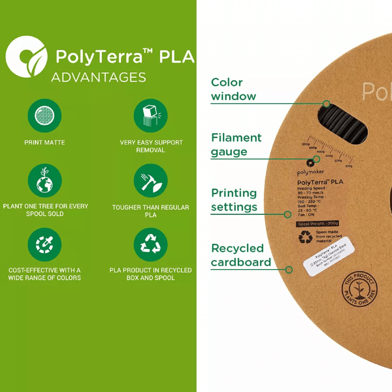 Polymaker Polyterra PLA 3D Printing Filament detail image (4)