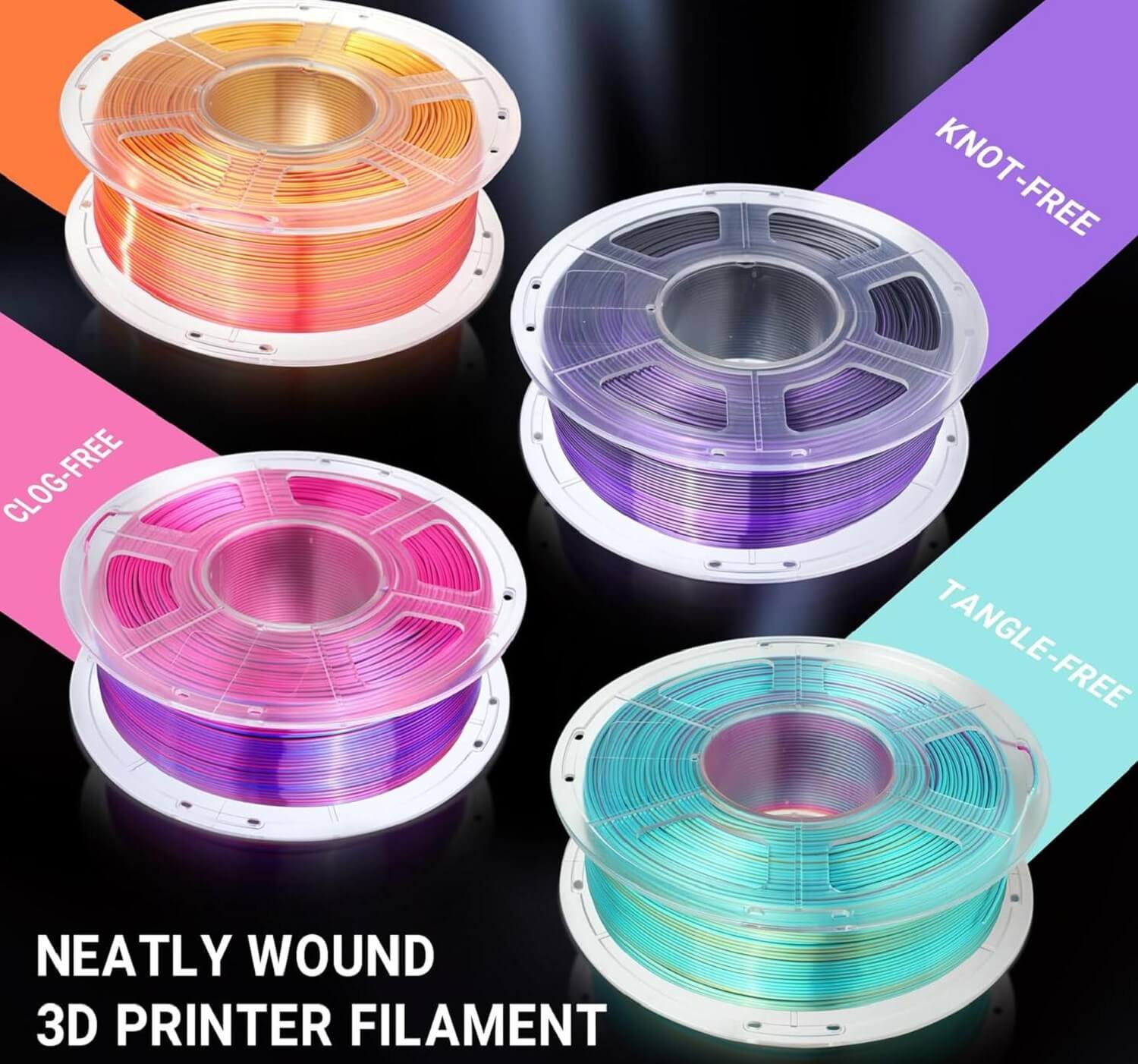 Sunlu Silk PLA Dual-Color 3D Printing Filament detail image (7)