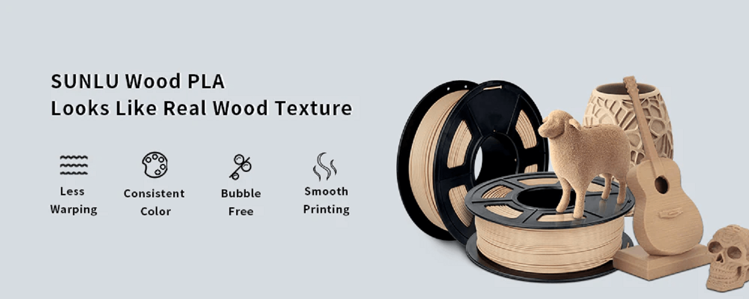 Sunlu Wood PLA 3D Printing Filament detail image (1)