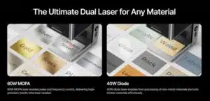 xTool F2 Ultra 60W MOPA fiber laser metal engraving sample
