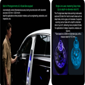 Hybrid blue laser and NIR scanning on large object