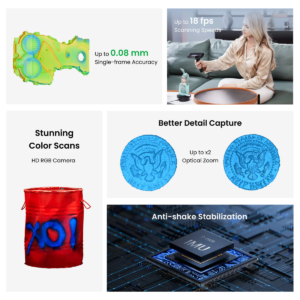 POP 3 scanning small mechanical part